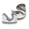 Wide Sterling Silver Cuff with Jawan Bead Decoration