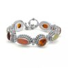 Multi Stones Handcrafted Sterling Silver Bracelet with Toggles Closer